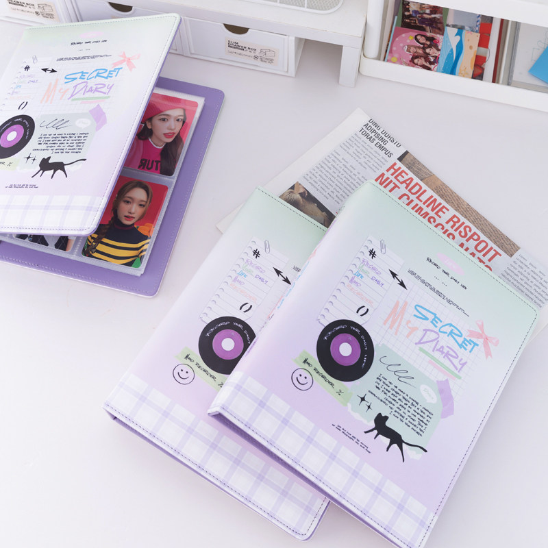 追星收纳秘密日记四宫格卡册专辑小卡收纳册3寸紧凑型卡页加厚爱