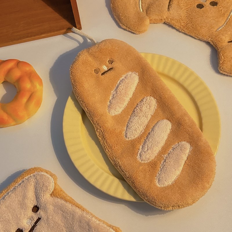 可爱擦手巾挂式卡通卫生间厨房吸水不掉毛毛巾高颜值搽手抹布手帕