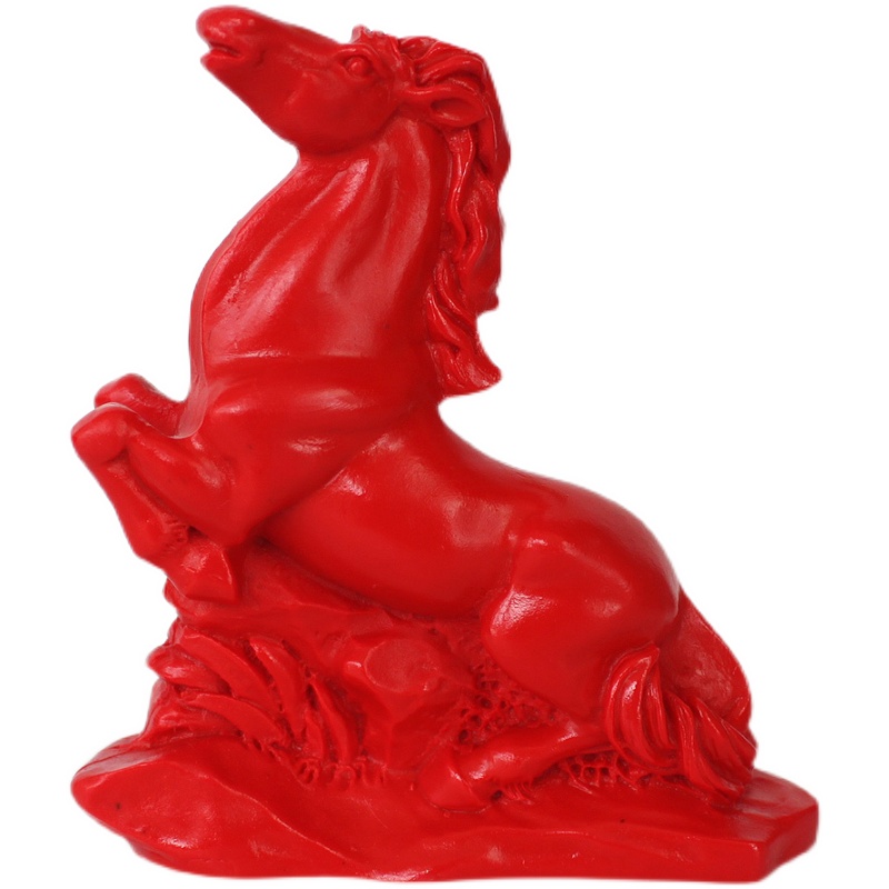 红朱砂桌面小摆件生肖马12属相复古电脑桌书桌小装饰品中式摆设