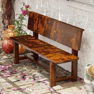 室外花园双人座椅户外休闲条形坐椅院子木头长板凳子公园休息椅子