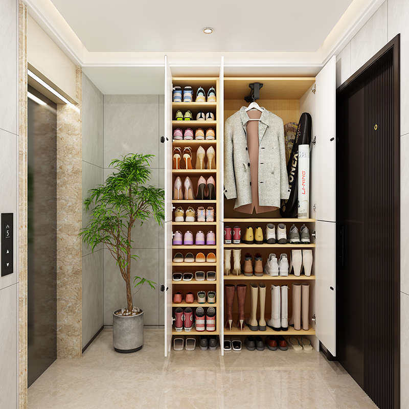 鞋柜一梯一户挂衣家用门口电梯间新款带锁收纳鞋柜子储物鞋柜一体,住宅家具,鞋柜,淘宝优惠券,粉丝福利购,淘宝优惠卷