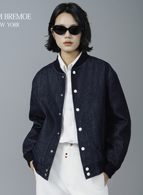 [TNOM BREMOE] 男士人牵狗秋冬季棒球领男装夹克百搭牛仔复古风