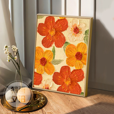 现代简约小清新花卉侘寂风背景墙装饰画客厅沙发卧室床头餐厅挂画