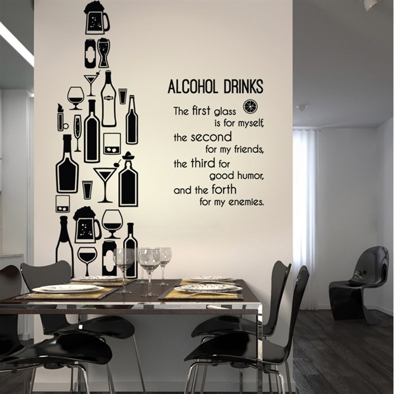 啤酒酒瓶酒杯贴纸酒吧KTV贴画酒庄商场饭店餐厅玻璃门装饰墙贴画