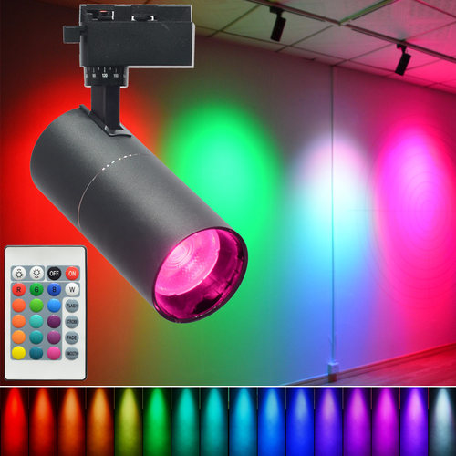 led七彩射灯轨道灯自动变色遥控彩色变光酒吧健身房舞蹈室ktv背景