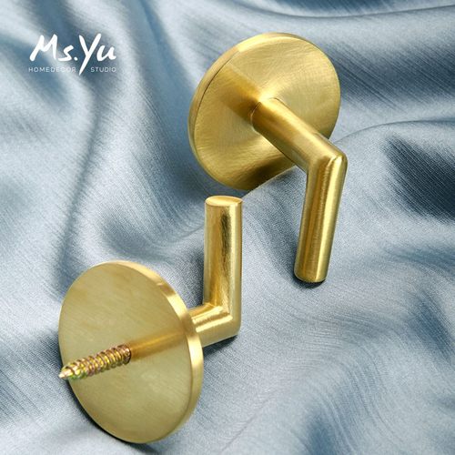 黄铜色墙钩 固定挂球窗纱配饰迷你直角墙钩挂钩 窗帘挂钩 #喻小姐