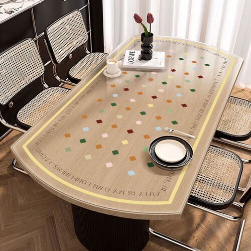 透明软玻璃餐桌垫椭圆形桌面保护防烫台布免洗防水防油桌布可折叠