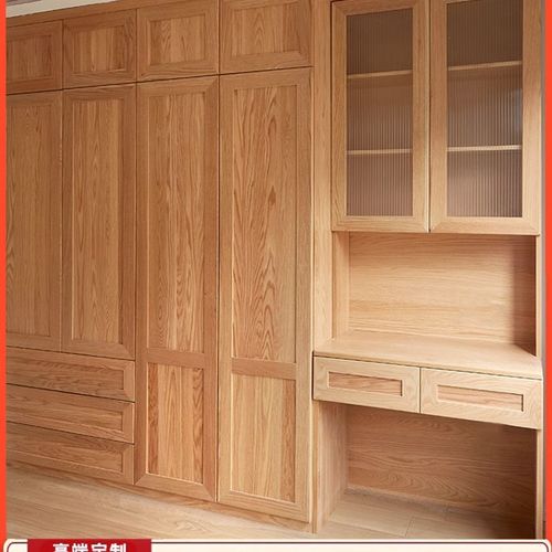 广州全屋定制实木衣柜原木书桌现代简约卧室整体家具东莞工厂直销