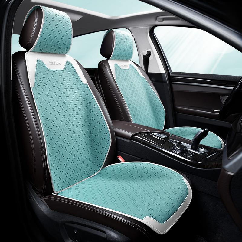夏季汽车坐垫四季通用翻毛皮车座套高级感座椅套透气坐垫马鞍垫薄