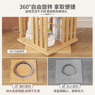 旋转书架落地儿童置物架家用学生多层书柜子简易收纳墙边小窄柜