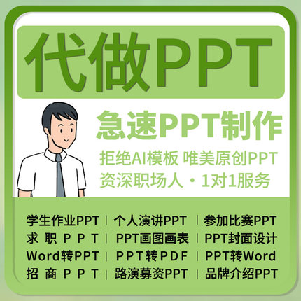 ppt制作代做PPT设计美化修改定制工作汇报企业宣传课件演讲课作业