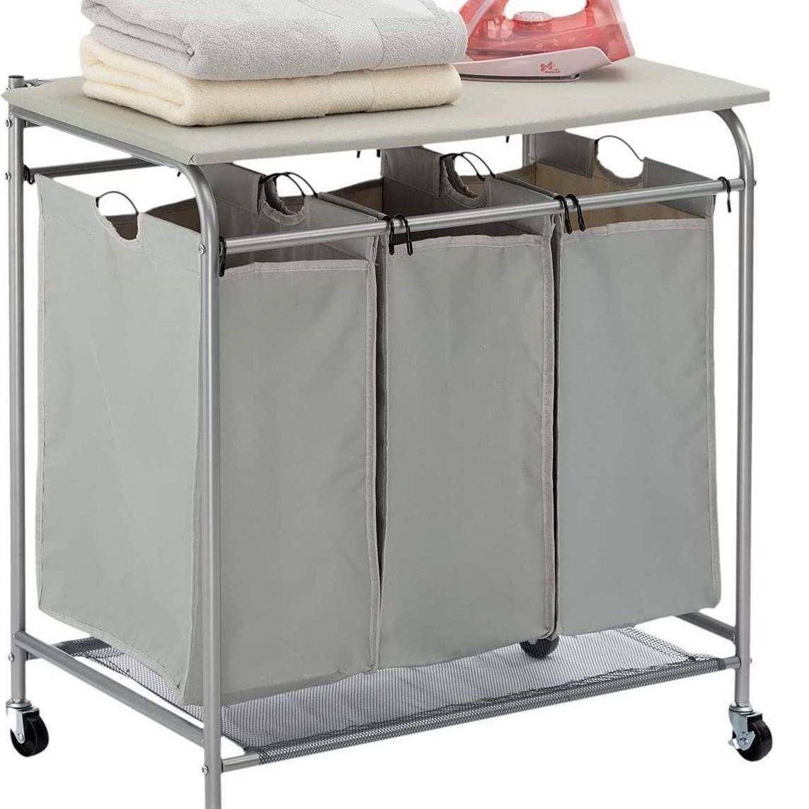 北欧浴室脏衣篮推车分类收纳洗衣袋家用洗衣娄可移动烫衣板赃衣车,商业/办公家具,工具车,淘宝优惠券,粉丝福利购,淘宝优惠卷