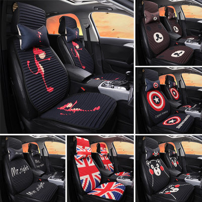 卡通汽车坐垫亚麻夏季苦荞麦壳四季通用女可爱 Oins网红小蛮腰座