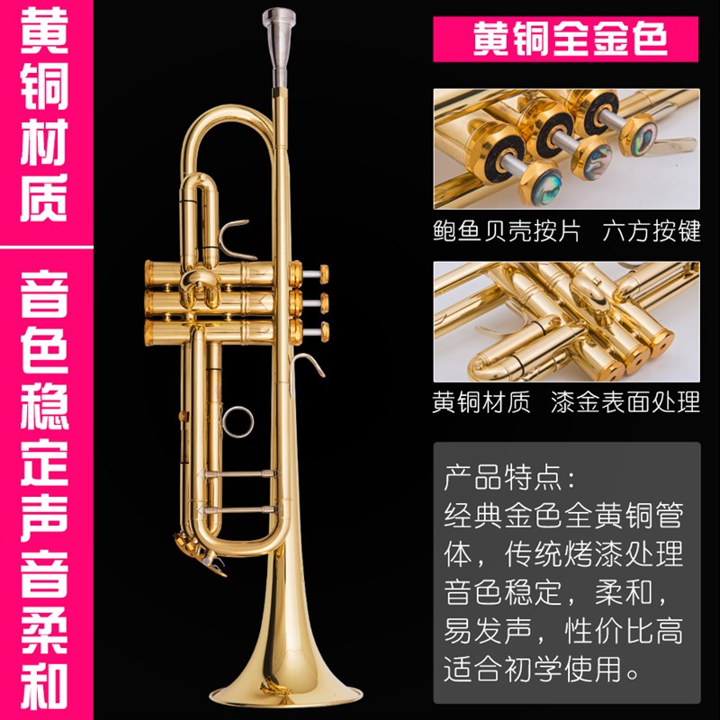 【耐普特斯】降B调三音小号 小号乐器 初L学考级专业演奏 包邮送