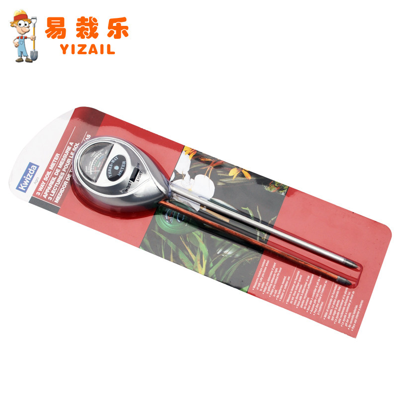 3合1园艺检测仪土壤湿度酸碱度光照度测量花盆植物土壤PH值测试笔