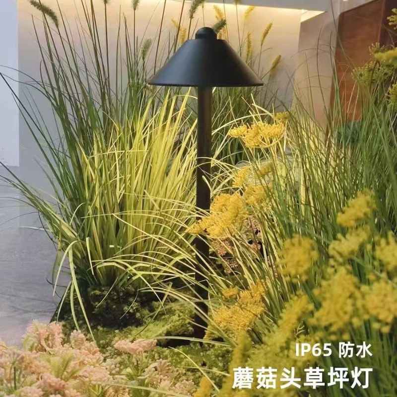 铝材草坪灯蘑菇灯户外led防水低压24v庭院别墅花园地插灯氛围灯
