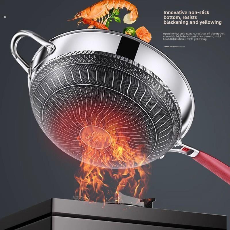 凹形电磁炉专用锅316不锈钢锅不粘锅家用锅凹形炉圆底锅