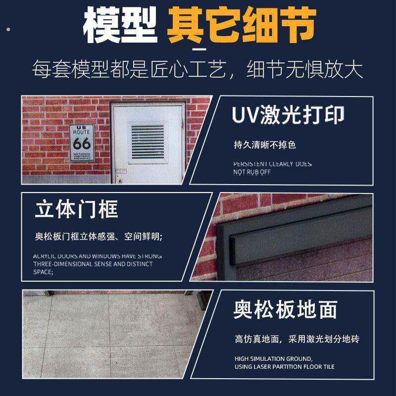 1比18跨境工业厂房场景模型美式模型摆件收纳装饰角落车库场景