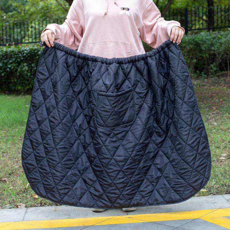 电动车挡风裙子冬季保暖防寒防风半身衣摩托车罩被加绒骑车防风