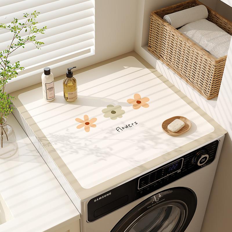 滚筒洗衣机盖垫防尘垫烘干机防晒罩垫冰箱顶防尘盖布台面吸水垫子