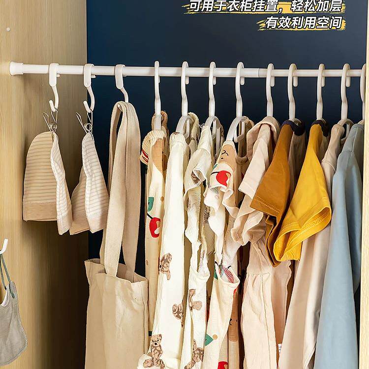 省空间诀窍~伸缩杆免打孔强力承重挂衣杆衣柜晾衣杆收纳衣服横杆
