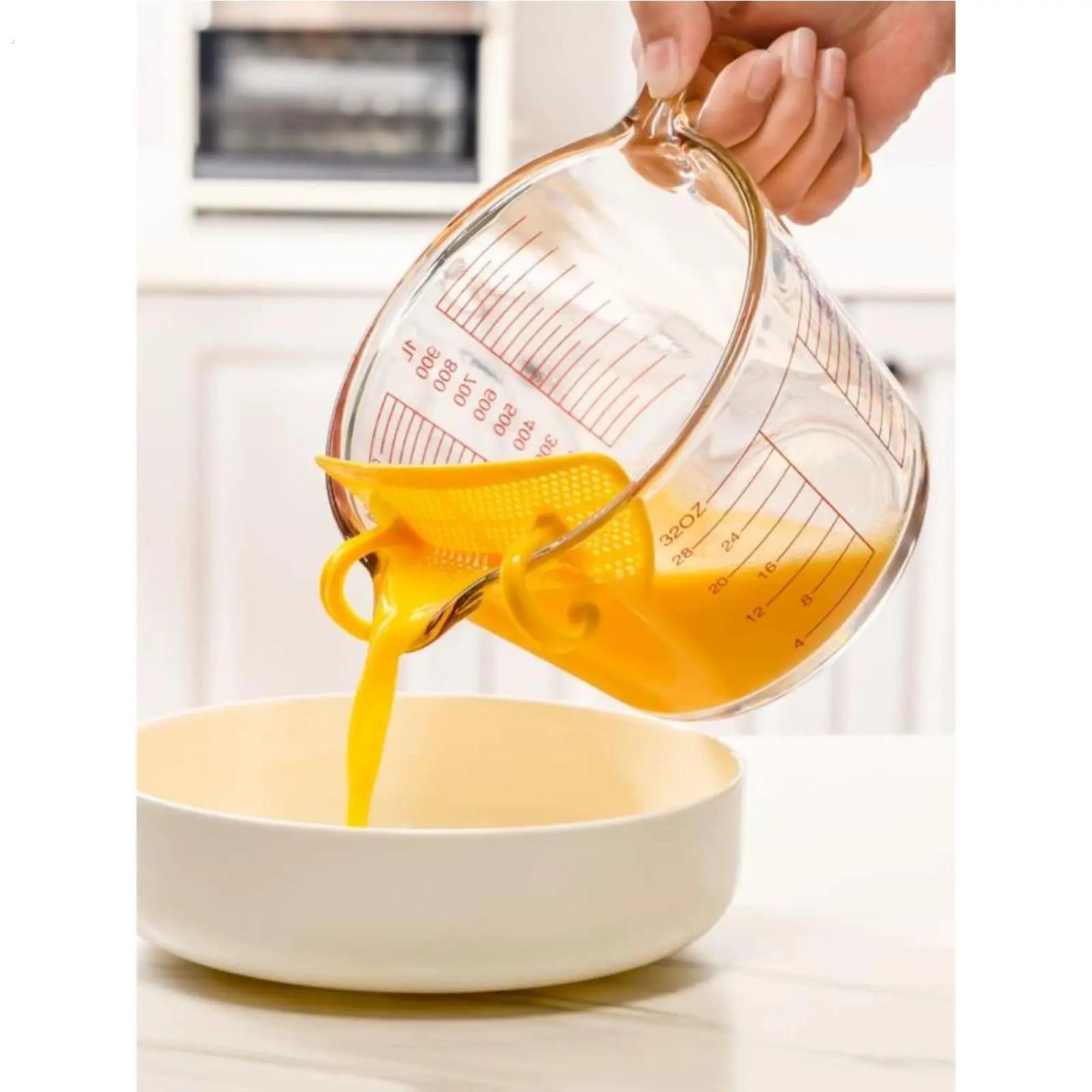 玻璃打蛋碗打鸡蛋专用碗蛋液过滤量杯淘米神器鸡蛋过滤杯沥水碗