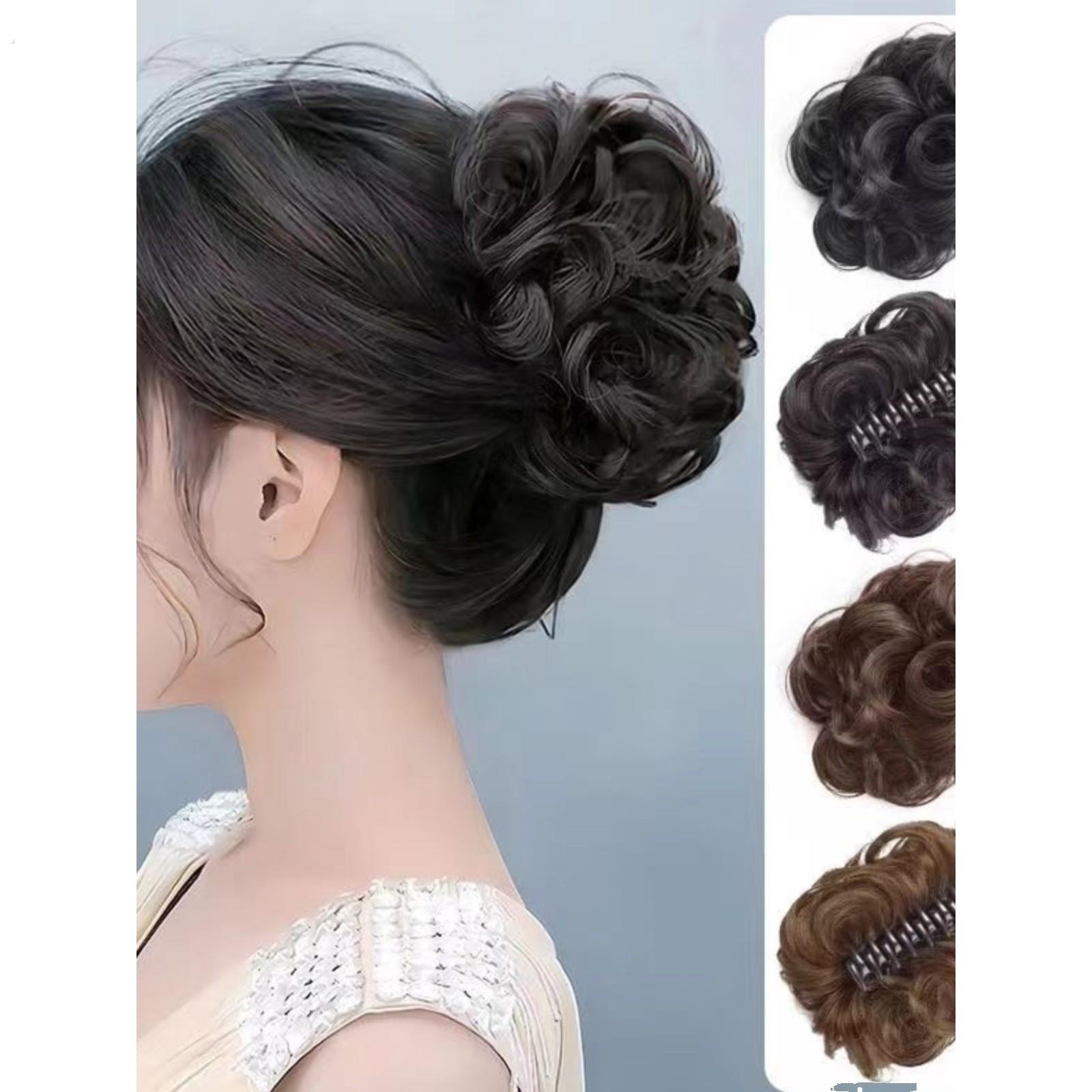 盘发神器假发丸子头发圈抓夹花苞懒人仿真发蓬松自然轻便