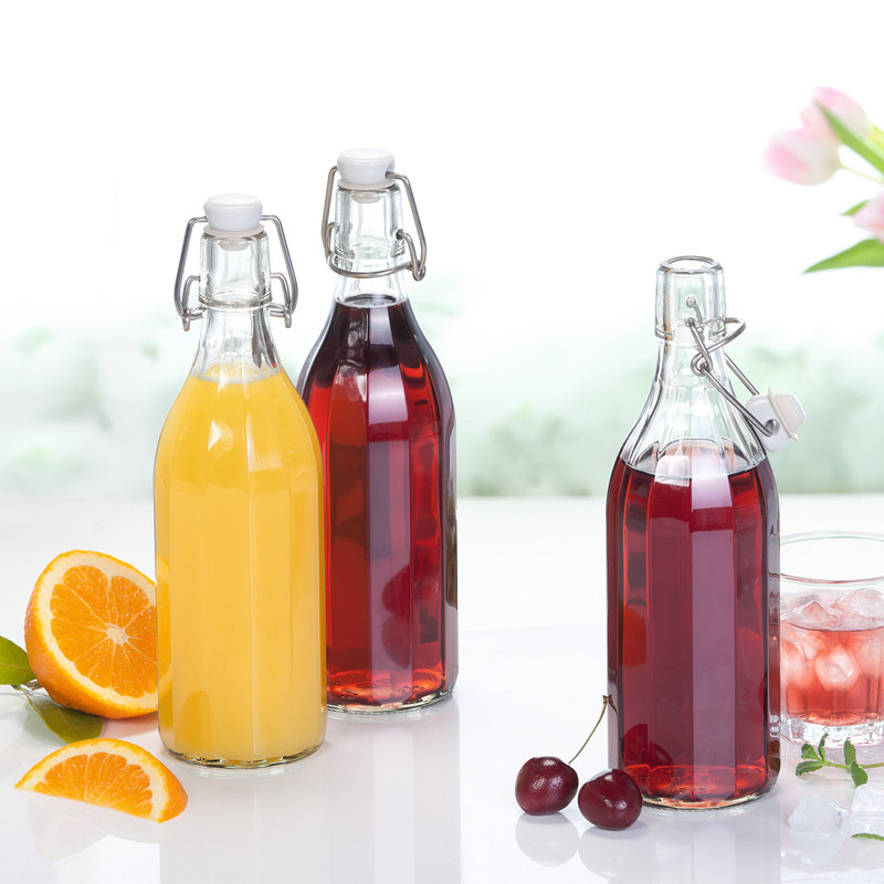 德国进口食品级耐高温玻璃瓶密封瓶果汁饮料瓶密封罐高档泡酒空瓶