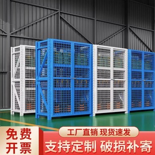 仓储货架带门网格置物架带轮带锁门店展示架商场置物架仓库收纳层