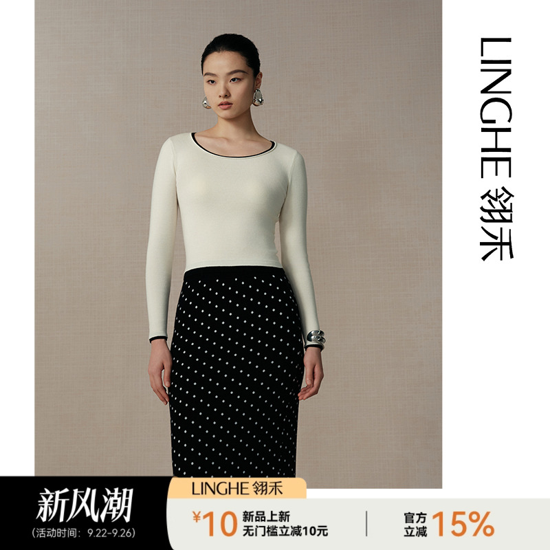 翎禾LINGHE-「海拉尔」长袖圆领针织套头衫时