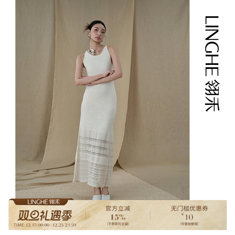 圆领针织连衣裙夏季气质显瘦