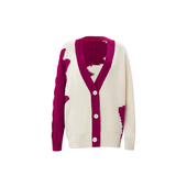 时尚 翎禾LINGHE「锦绣生花」 手绘花朵针织开衫 休闲