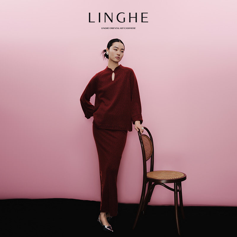 翎禾LINGHE-「浮梦录」慵懒舒适针织衫中式领套头衫
