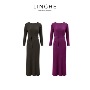 【舒心】翎禾LINGHE-「梦游仙镜」秋冬两穿羊毛针织修身连衣裙气