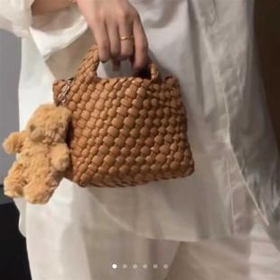 手工编织包迷你菜篮子手提单肩斜挎包 果诚商贸纹理小包女2025新款