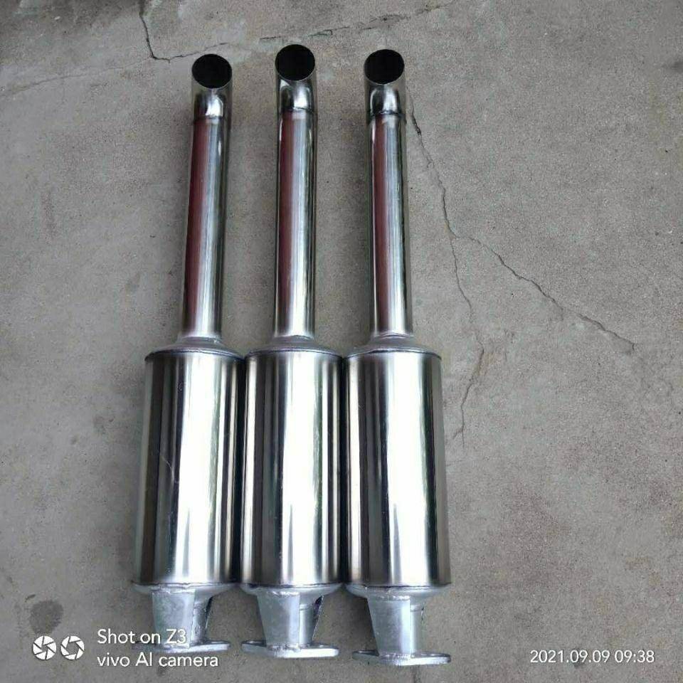 单缸小四轮拖拉机不锈钢加厚消音器2孔烟筒白刚排气管