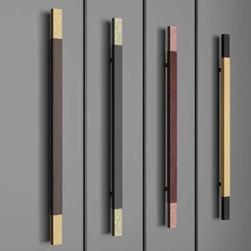 现代简约玻璃大门拉手酒店商铺推拉双开实木大门把手定制logo刻字