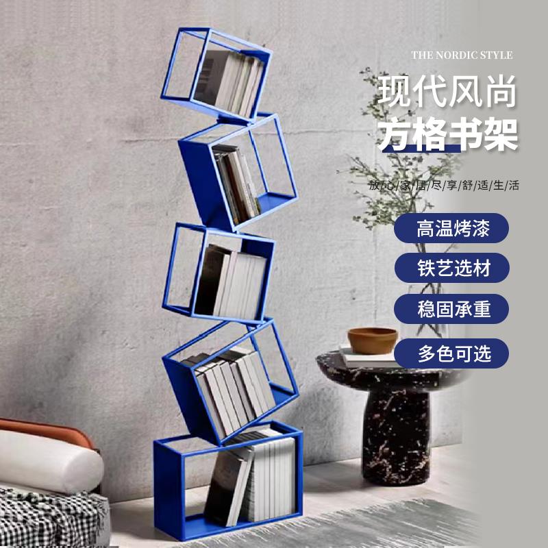 需定制异形网红转角立式书架落地多层置物架子简约客厅铁艺书架家