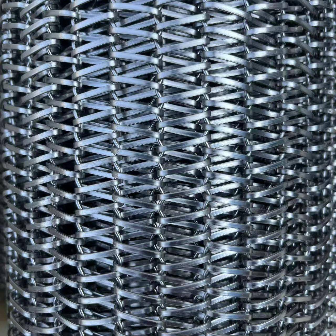 金属螺旋网帘幕墙屏风装饰网不锈钢螺旋编织网帘酒店隔断屏风垂帘