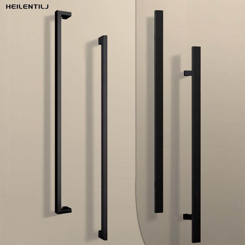 极简玻璃门拉手加厚不锈钢大门拉手推拉门把手有框门把手黑色定制