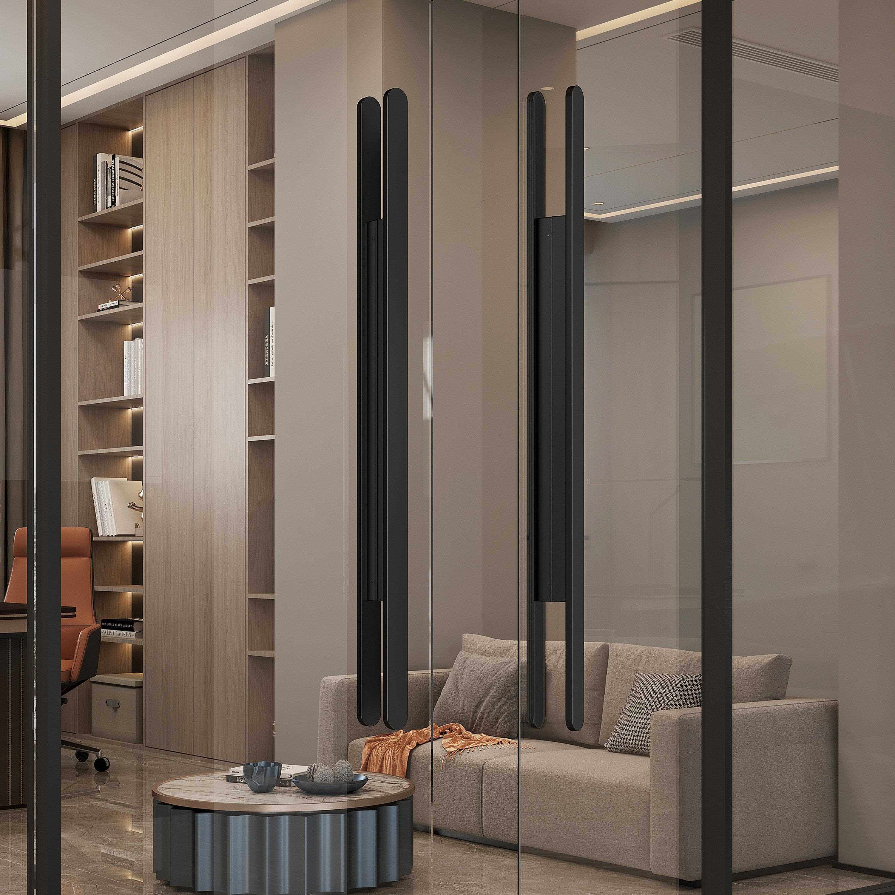 现代极简不锈钢大门拉手写字楼汽车门店玻璃门把手简约双开门拉手