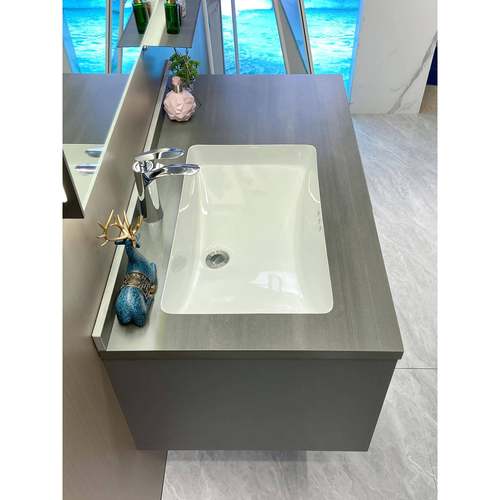 岩板无缝陶瓷洗手盆浴室柜台面切角定制卫生间洗漱台卫浴柜洗脸盆