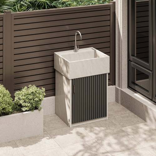 户外庭院立柱式洗手台盆一体水槽室外岩板洗手台别墅花园洗漱台盆