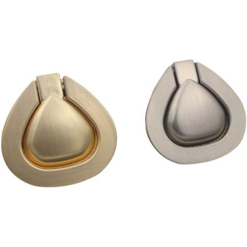 简约抽屉黑色铜拉丝银翻盖明装柜门平拉手隐形折叠免打孔心形把手