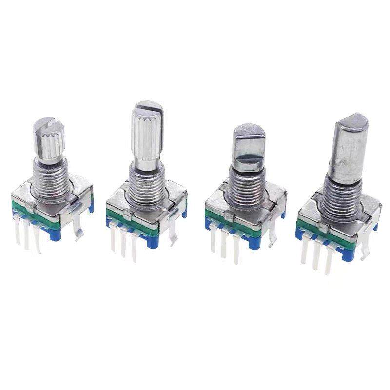 EC11 旋转 编码器 20位脉冲 带开关 五脚 数字电位器 梅花柄20mm