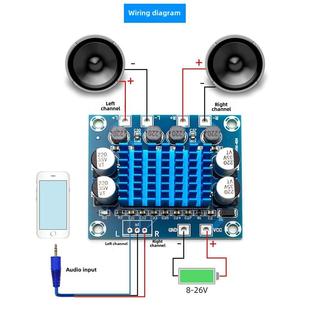 A232高清数字音频功放板mp3放大模块12V24V扩音板双声道30W