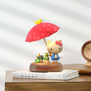 森活木趣KT木质充电氛围创意台灯小夜灯猫咪伞灯床头LED生日礼物