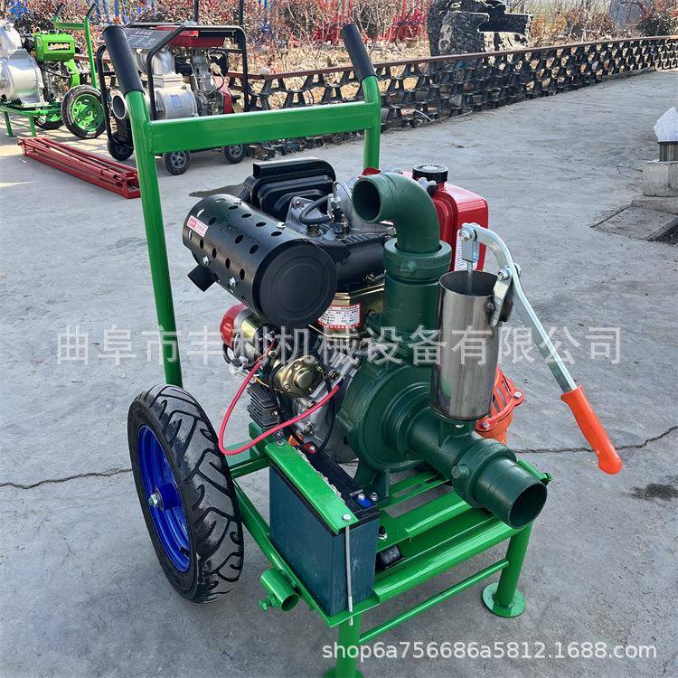 手推式五寸压井离心泵汽油手推车高扬程抽水泵便捷式汽油抽水机