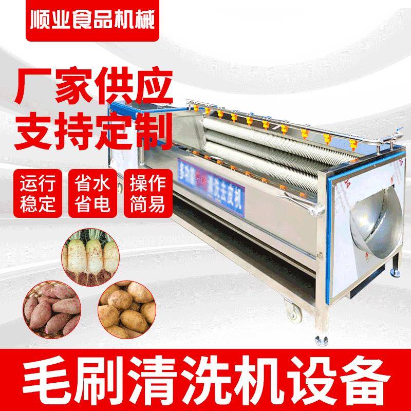 顺业生产果蔬清洗机苹果平毛刷清洗机桃子清洗机水果罐头厂清洗机