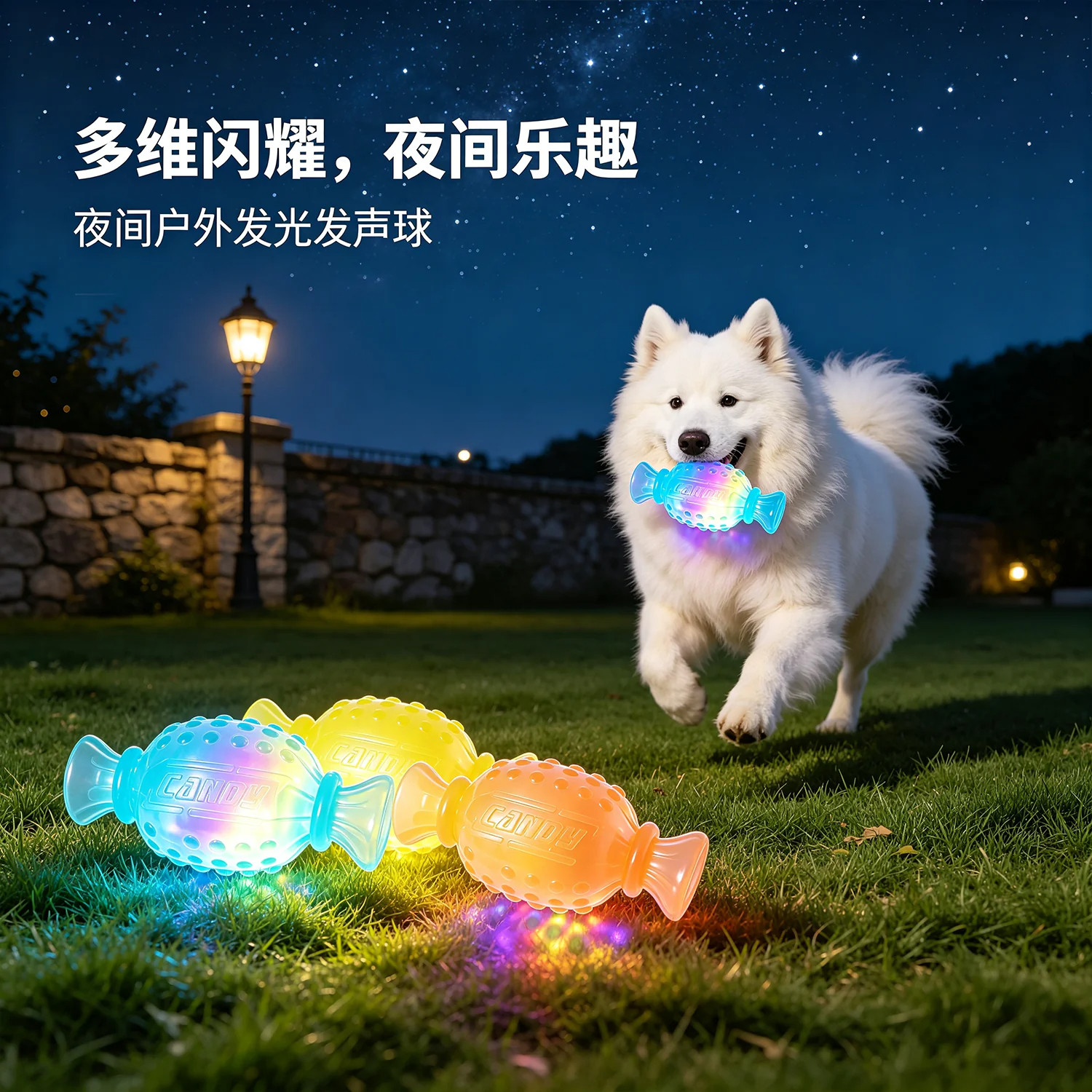 发光糖果狗狗玩具发声耐咬磨牙自嗨解闷神器宠物独处用品互动玩具